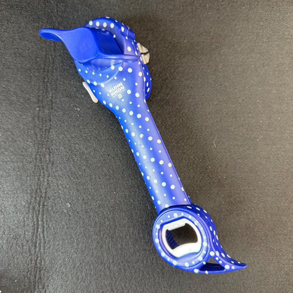 Kuhn Rikon Auto Safety Master Opener Blue Polka Dots